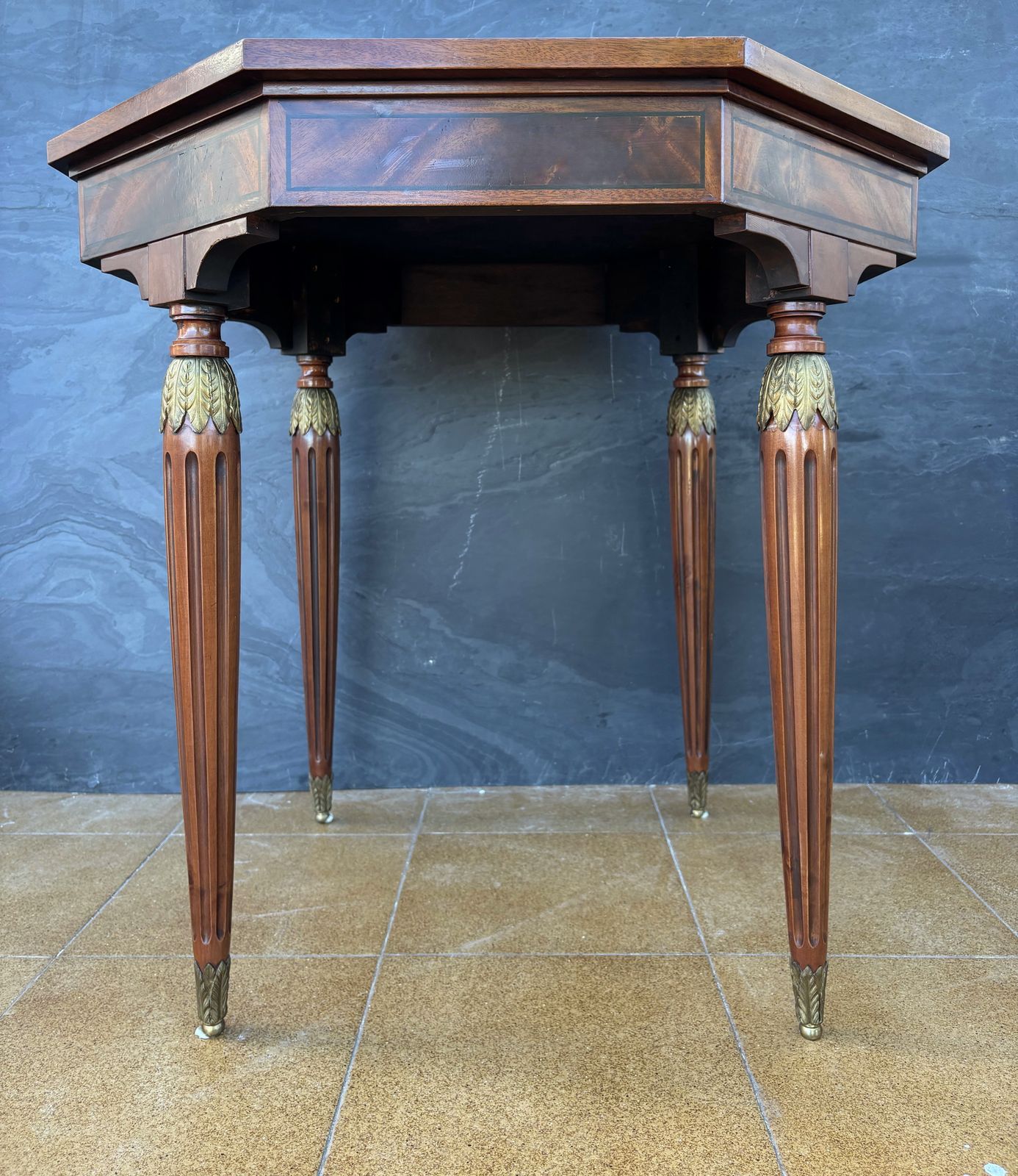 Pair Of French Louis XVI Style Marquetry Side Tables, Mid 20th Century photo vinterior