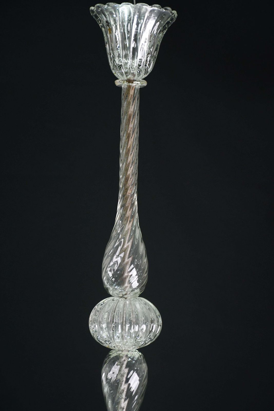 Luxury Art Decò Barovier E Toso Chandelier, Murano "Bubble" Glass, 1950s photo vinterior