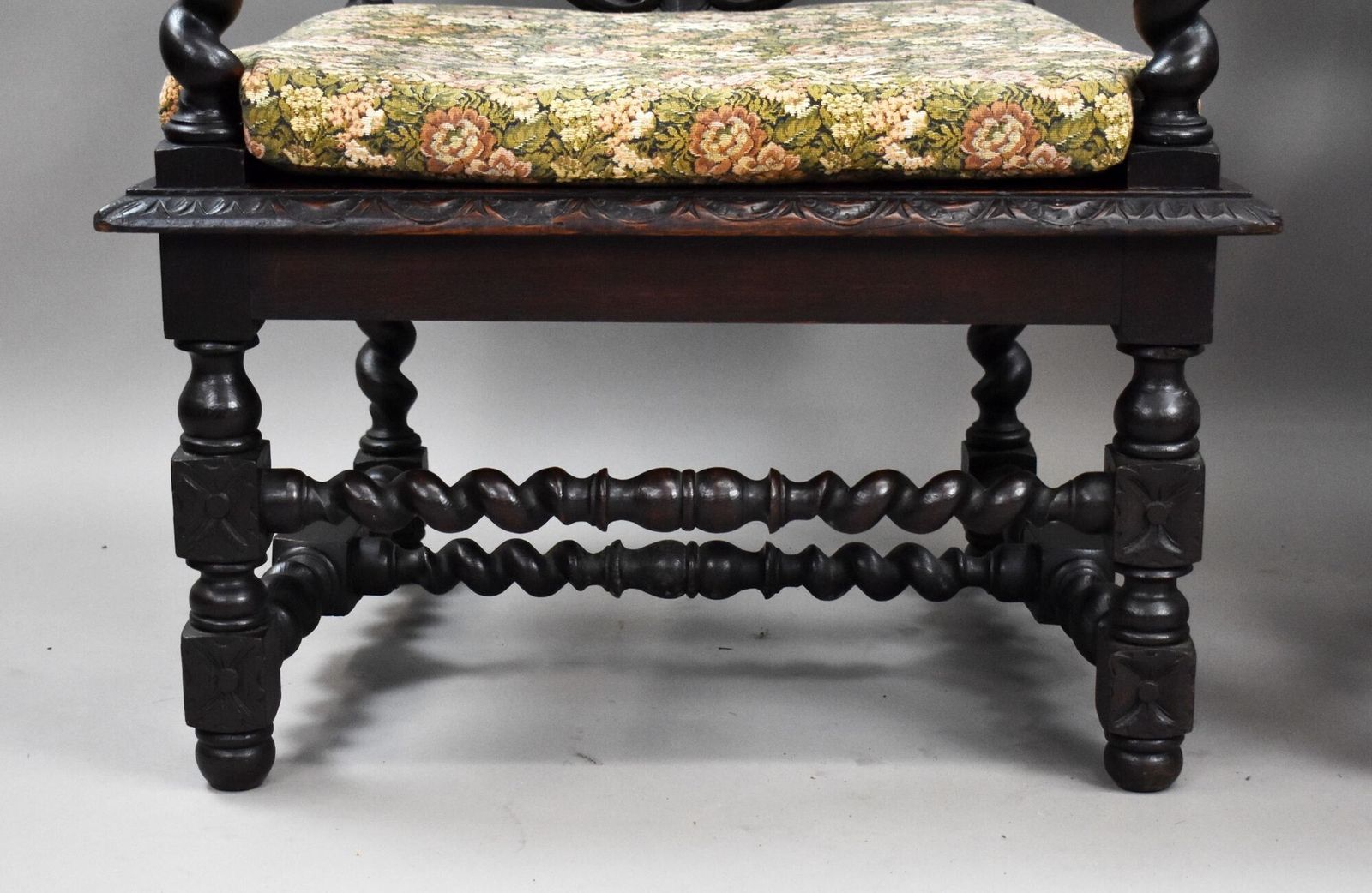 Furniture Near Pair Late 19th Century Carved Throne Chairs photo