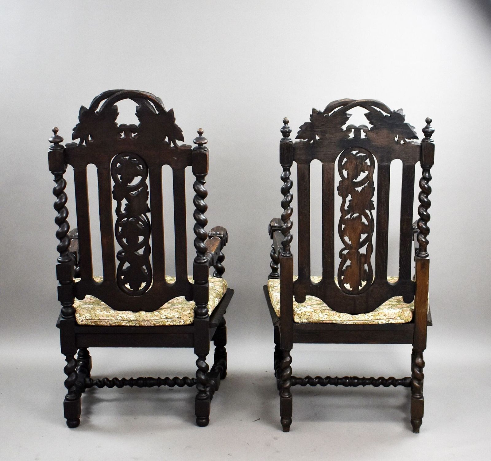 photo buy Near Pair Late 19th Century Carved Throne Chairs