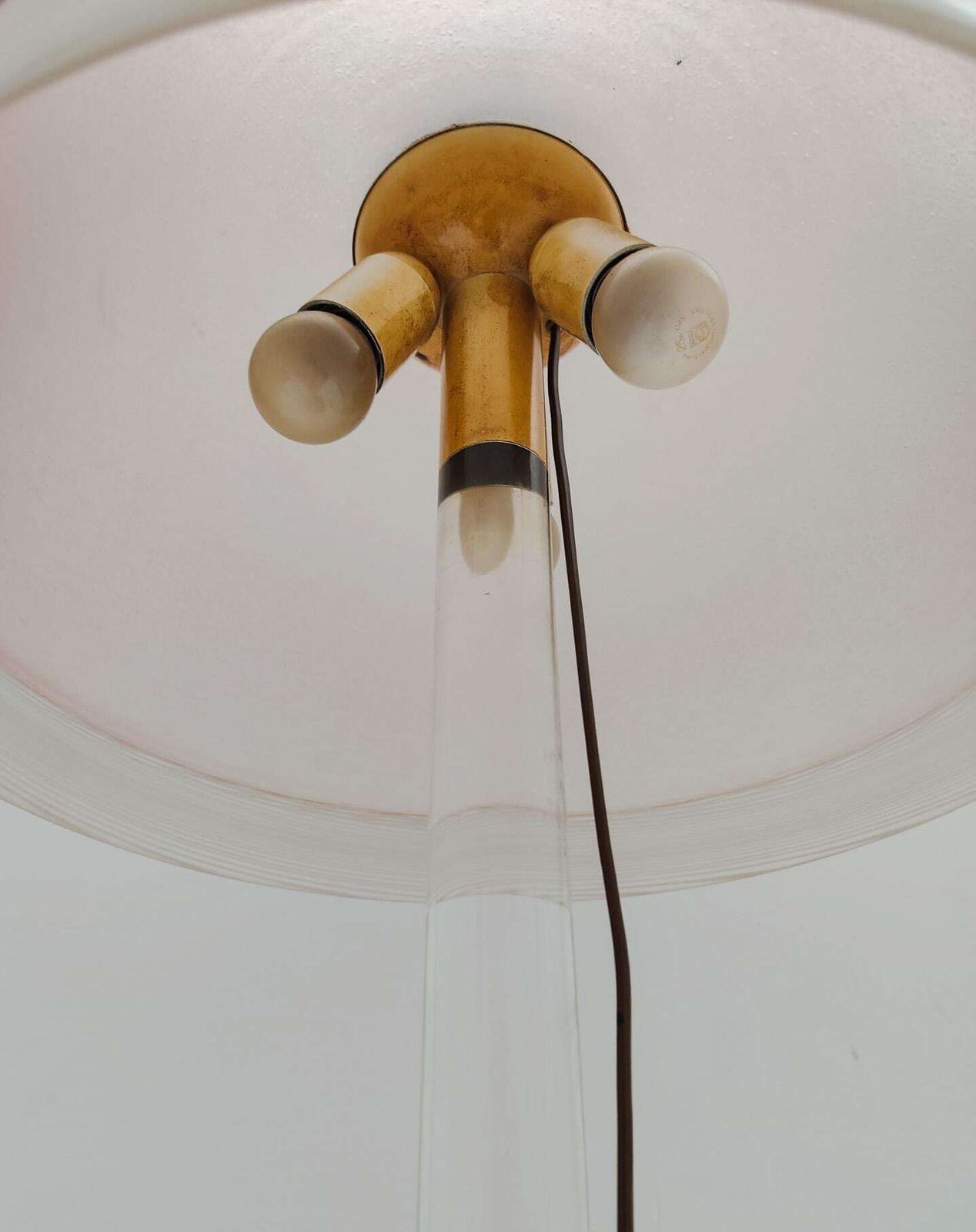 Rare Pink Murano Glass And Lucite Table Lamp From Venini, Designed In The 1980s. Big Size. photo 708.0