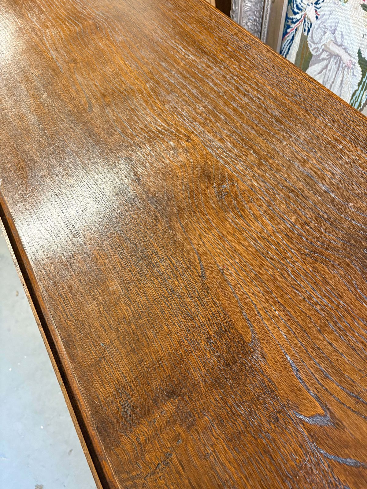 Early 20th Century Oak Gate Leg Dining Table   Oval Top On Twin Gate Turned Legs photo Furniture
