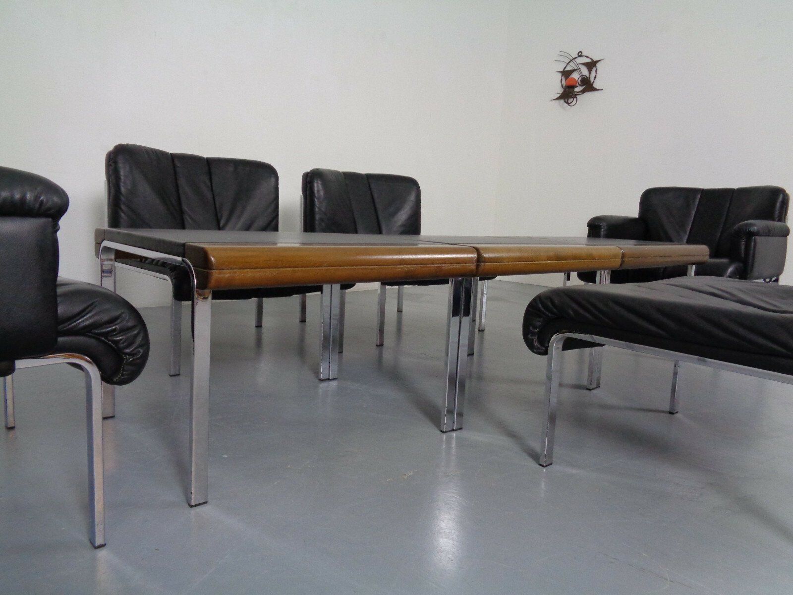 photo furniture 1200 Eurochairs & Tables By Hans Eichenberger For Girsberger, Switzerland, 1970s, Set Of 8