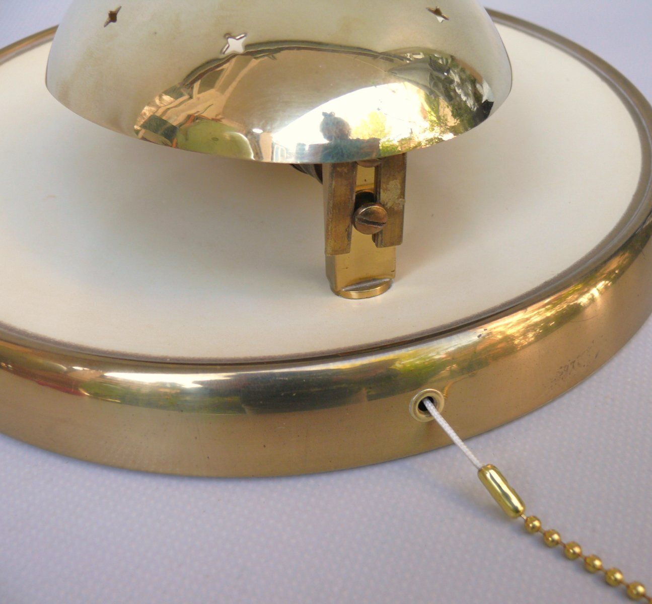 2795.0 Extraordinary Mid Century Brass Wall Lamp With Star Decoration, 1960s photo