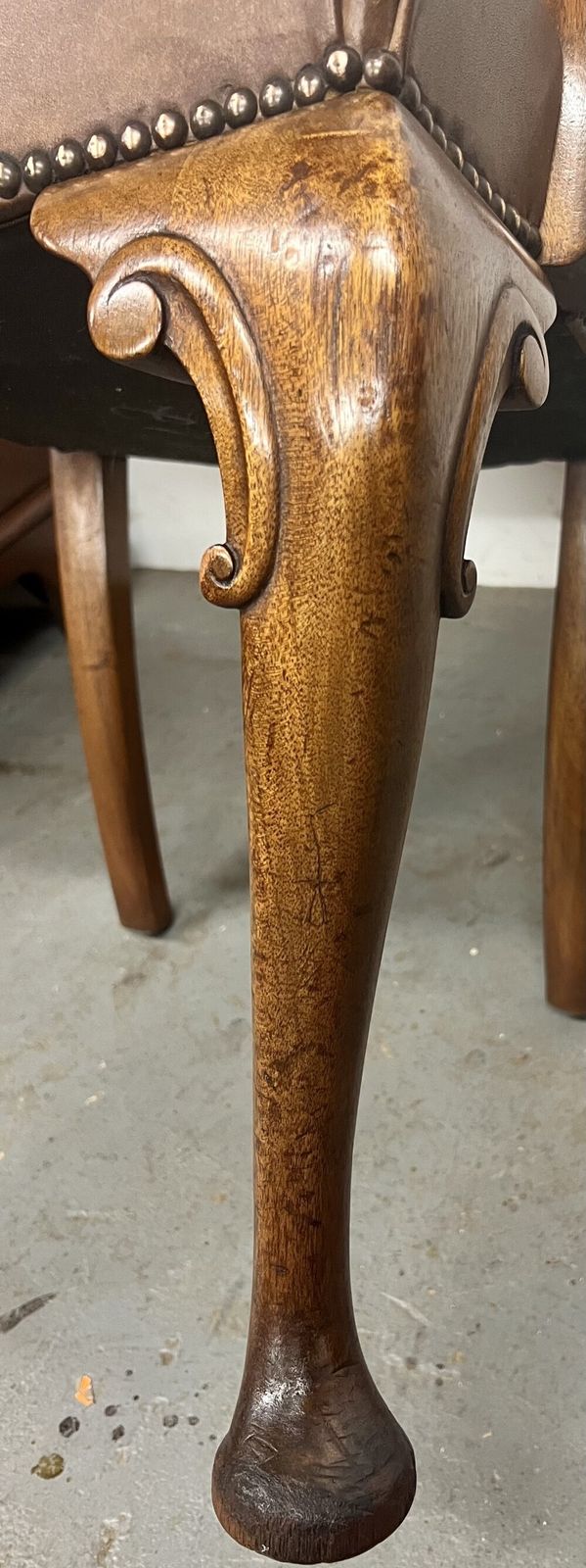 Mahogany & Leather Elbow Desk Chair photo furniture