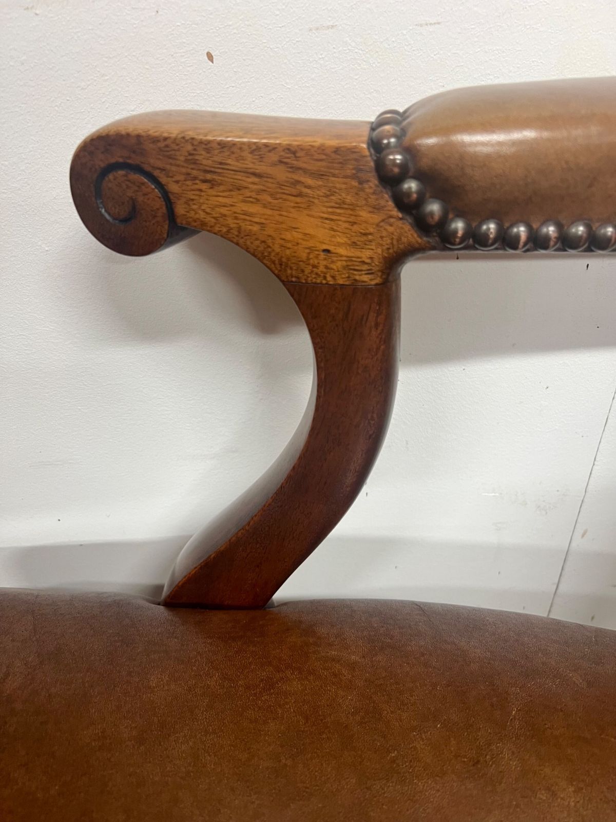 Mahogany & Leather Elbow Desk Chair photo Furniture