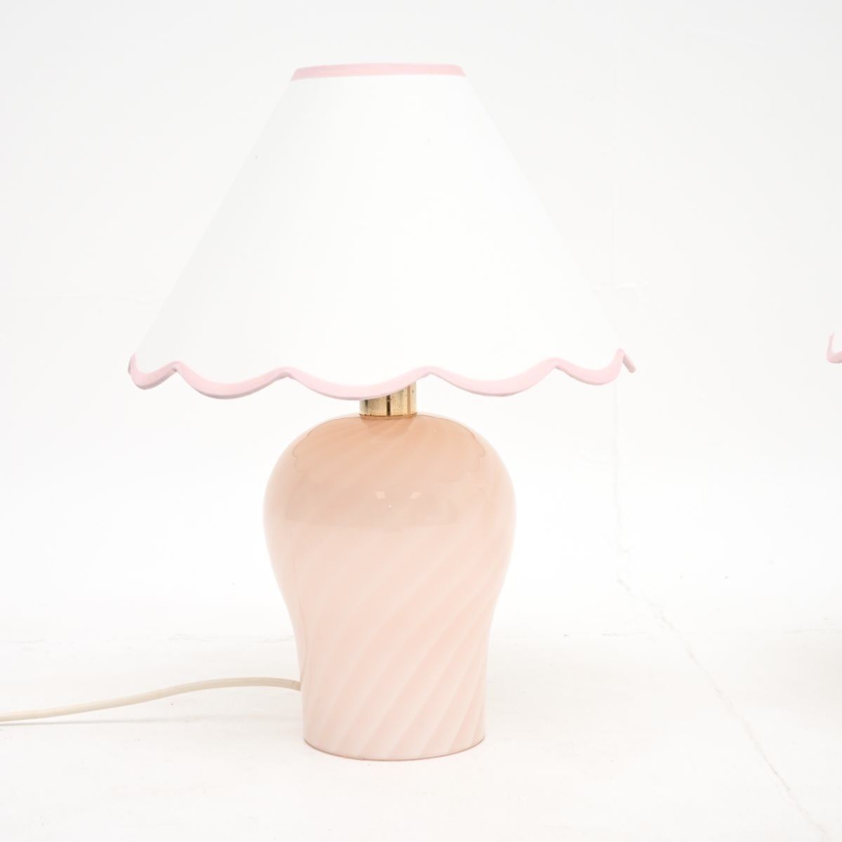 Pair Of Vintage Italian Murano Glass Table Lamps By Da Vinci photo for sale