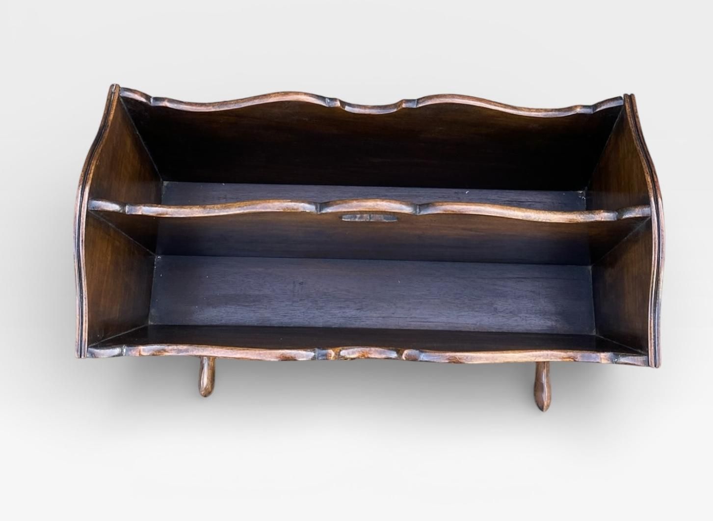 Queen Anne Style Burr Walnut Canterbury / Magazine Rack (C.1920) photo buy