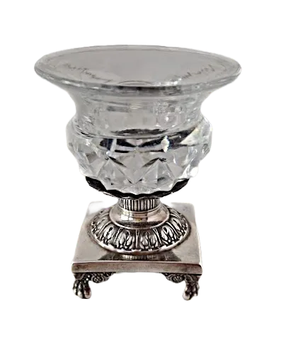 Silver And Cut Glass Salt Cellar From The Early 19th Century, Antique photo furniture