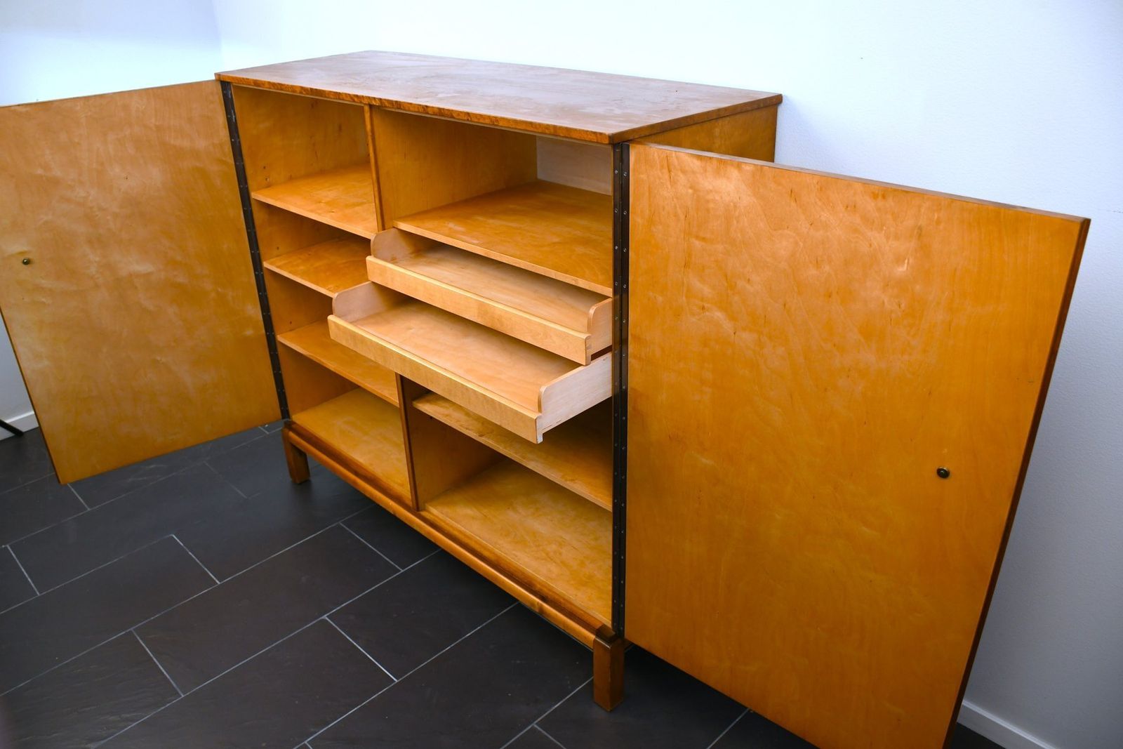 Swedish Grace Flamed Birch And Macassar Cabinet By Svenska Möbelfabrikerna, Smf, Late 1920s photo 3539.0