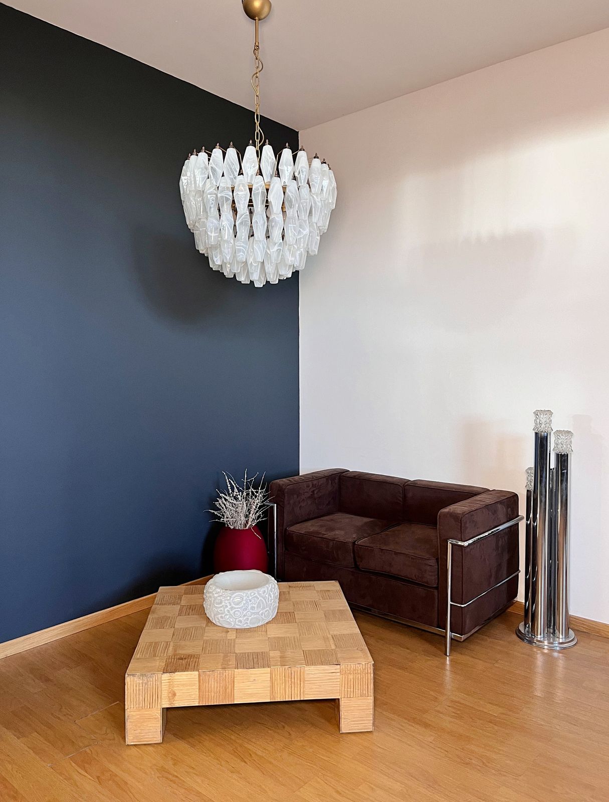 Amazing Murano Glass Candelier – 111  White Alabaster Poliedri photo Lighting