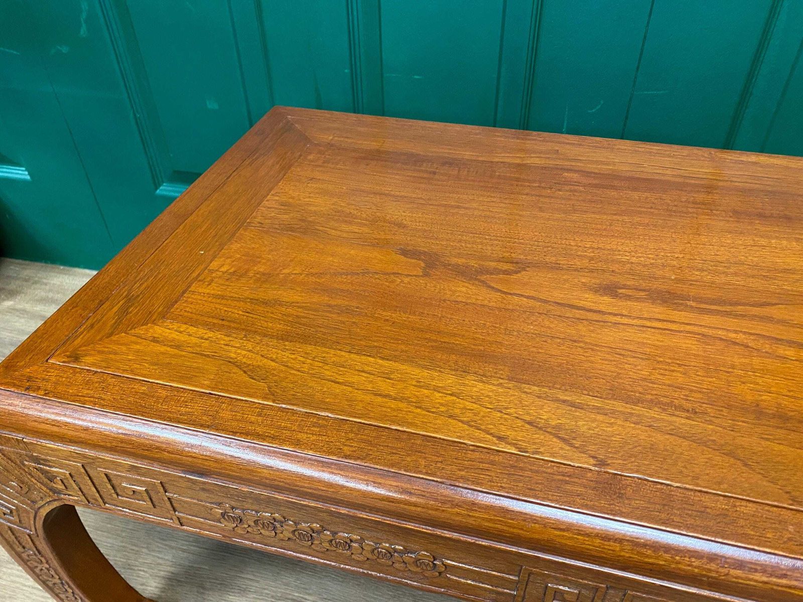 Antique Oriental Reversible Camphor Wood Carved Bench Stool Coffee Table photo vinterior