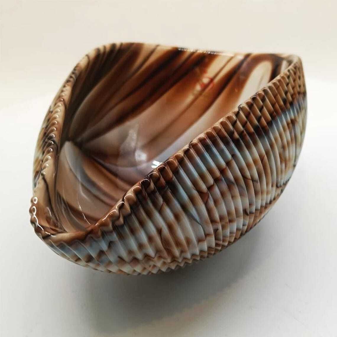 1970s Shell Ashtray   Empty Pocket In Hand Worked Murano Art Glass. Made In Italy. Original Label   18 Cm / 7.08 Inches. photo Home Decor