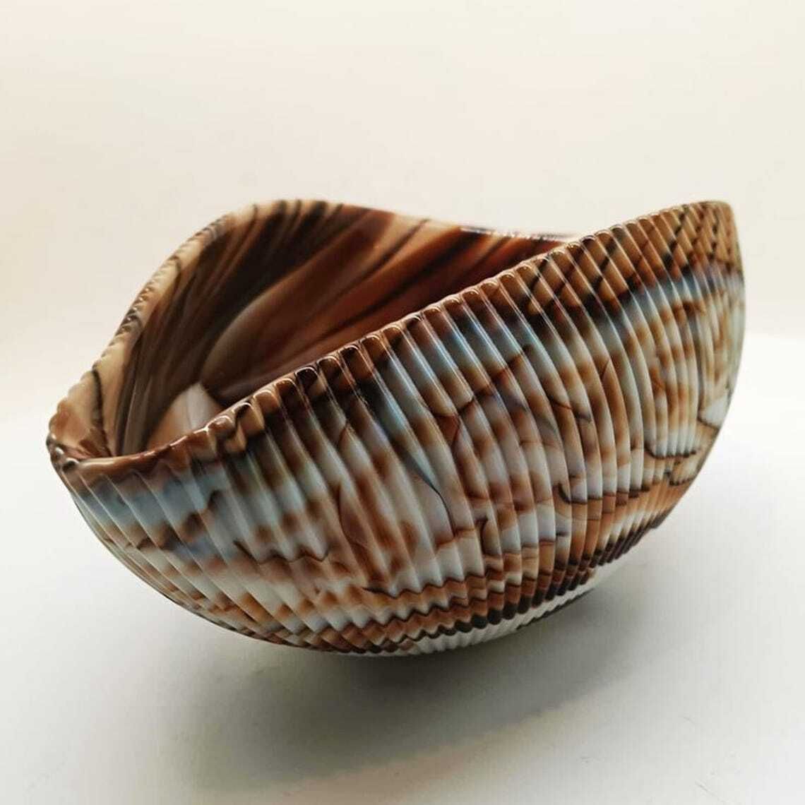 1970s Shell Ashtray   Empty Pocket In Hand Worked Murano Art Glass. Made In Italy. Original Label   18 Cm / 7.08 Inches. photo buy