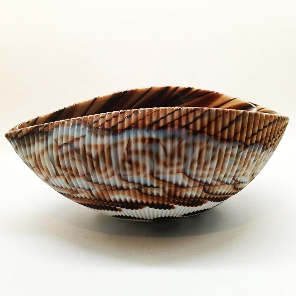 1970s Shell Ashtray   Empty Pocket In Hand Worked Murano Art Glass. Made In Italy. Original Label   18 Cm / 7.08 Inches. photo vintage