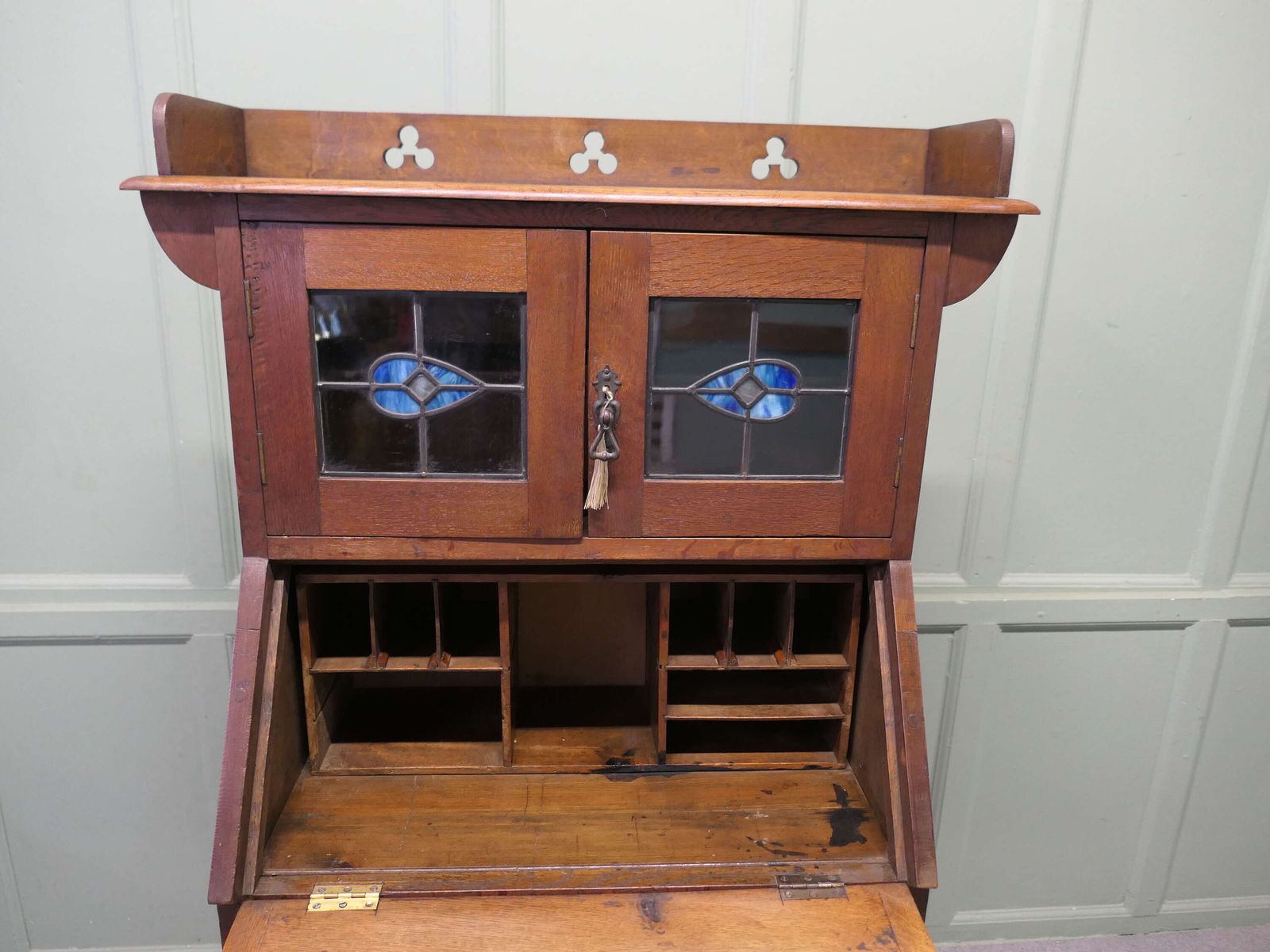 Arts & Crafts Golden Oak Stained Glass Students Bureau. photo for sale