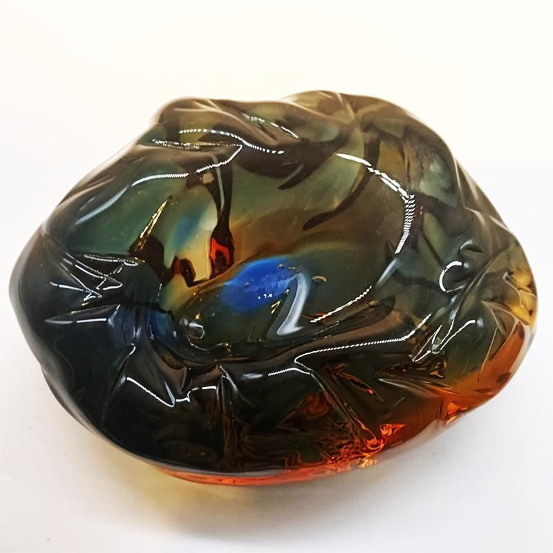 photo for sale 1950s Big Ashtray Completely Hand Blown And Handcrafted In Murano Glass, Made In Italy