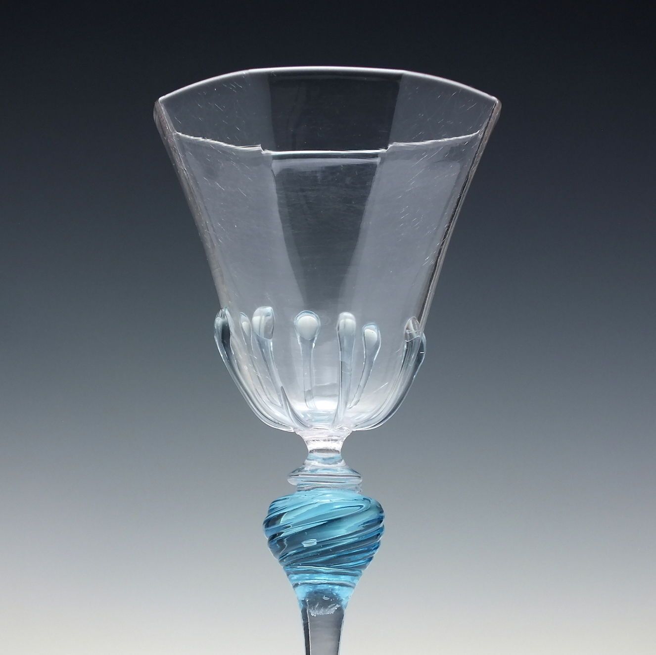 Salviati Venetian Renaissance Revival Wine Glass C1910. photo for sale