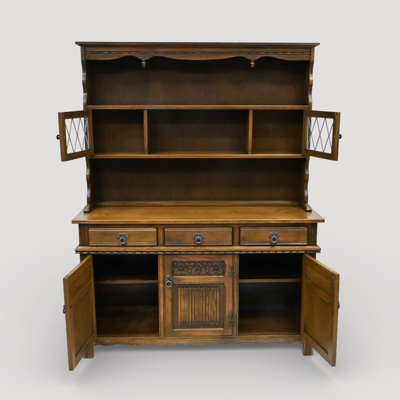Old Charm Oak Dresser In Light Oak Finish Tudor Style 4ft 6" W Free Uk* Delivery photo vinterior