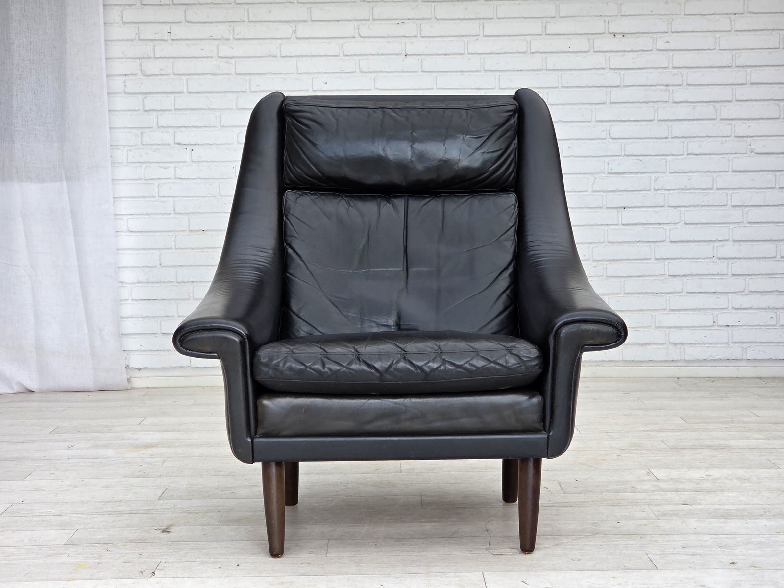 1960s, Danish Highback Armchair By Aage Christensen, Furniture Leather. photo buy