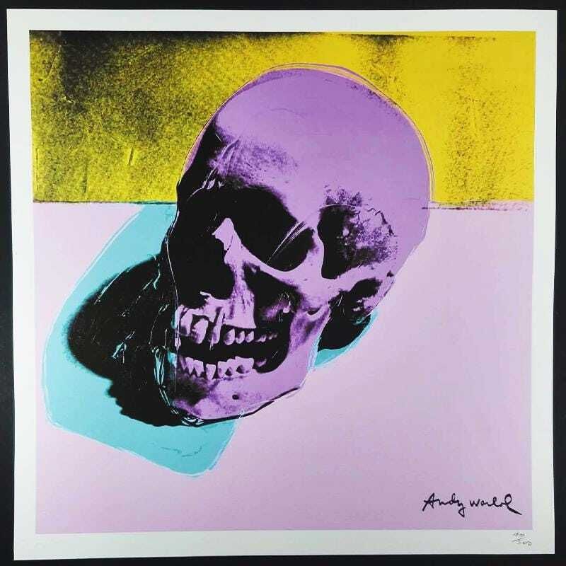 1980s Andy Warhol "Skull" Limited Edition Lithograph By Cmoa.