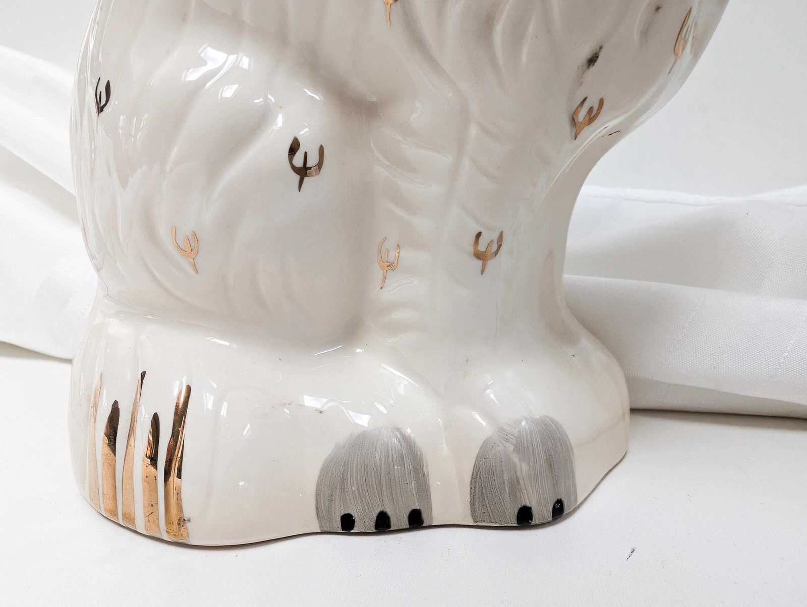 Pair Of Royal Doulton Mantel Dogs 1378 4 – Black, White & Gold – 8” Tall – Lovely Vintage Condition. photo buy
