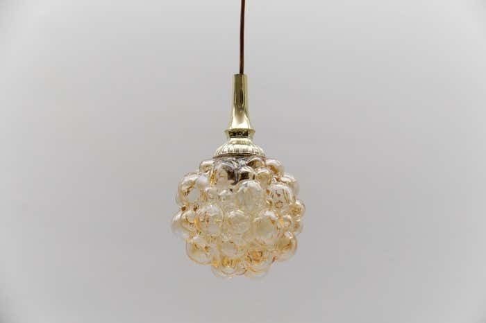 Petit Amber Bubble Glass Ceiling Lamp By Helena Tynell Limburg Germany 1960s photo buy