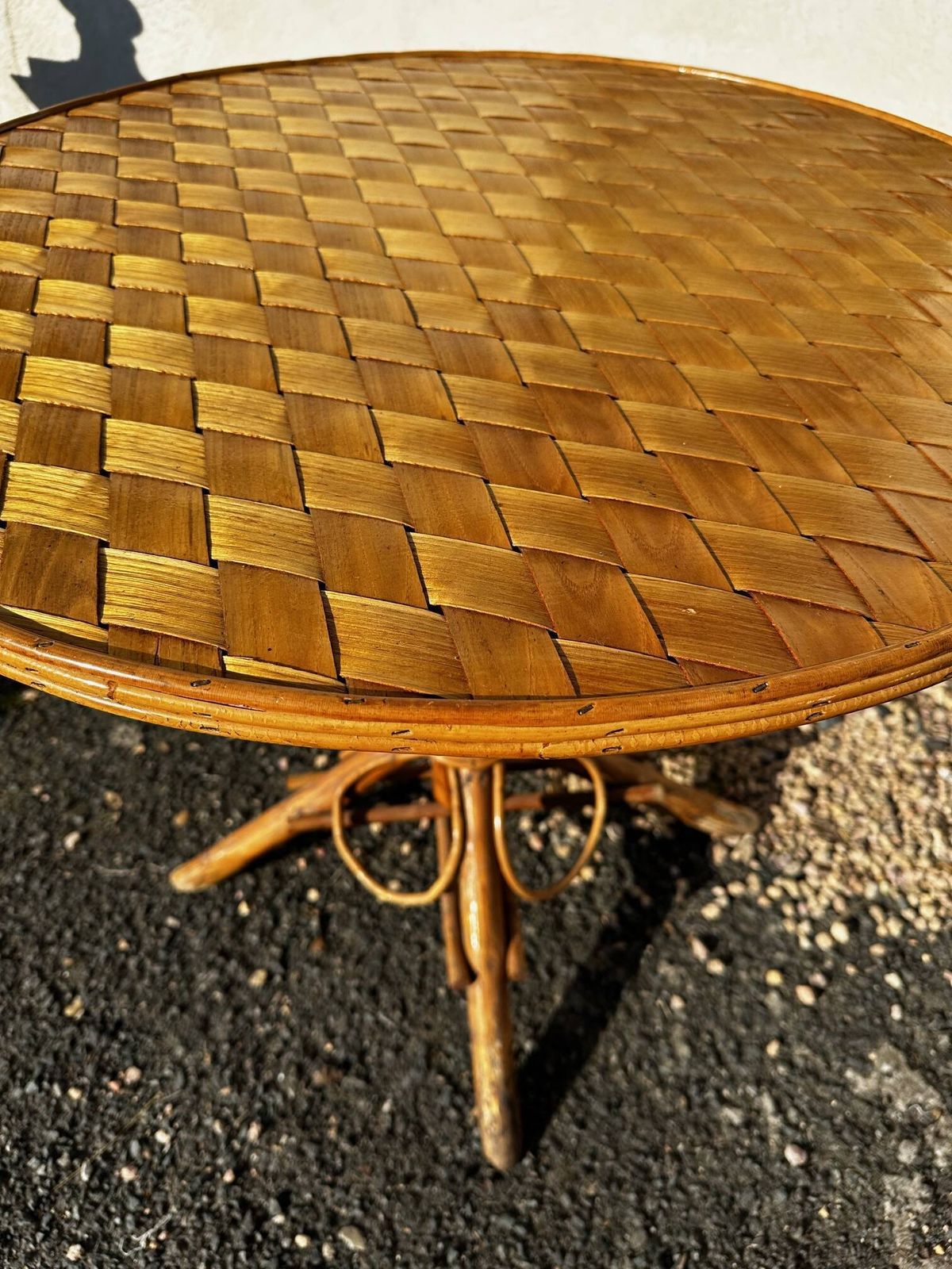 Rattan And Chestnut Living Room Set photo vintage