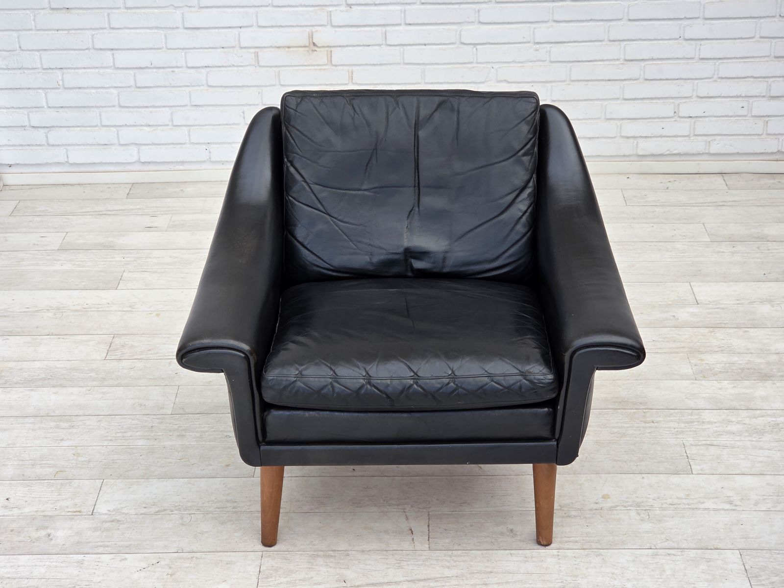 1960s, Danish Armchair By Aage Christensen, Furniture Leather. photo for sale