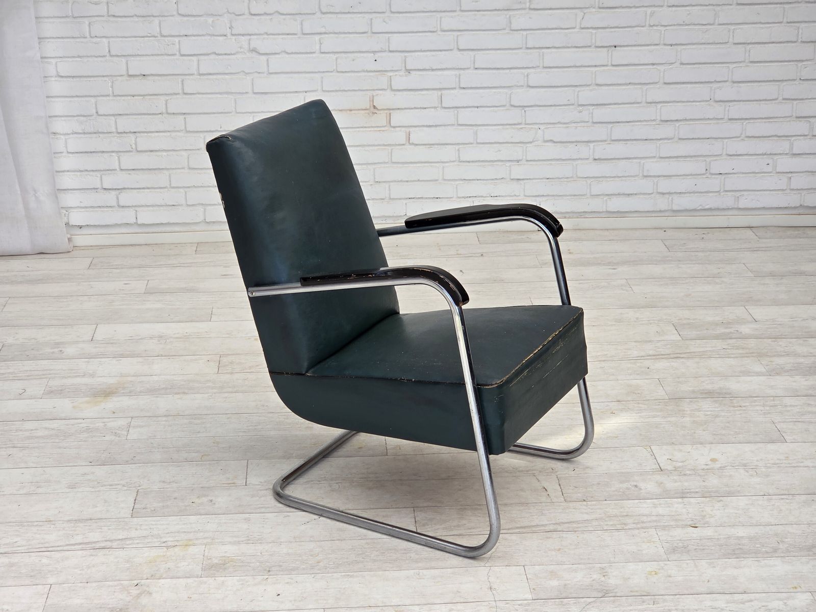 1950s, Scandinavian Armchair In Bauhaus Style, Original Condition. photo furniture