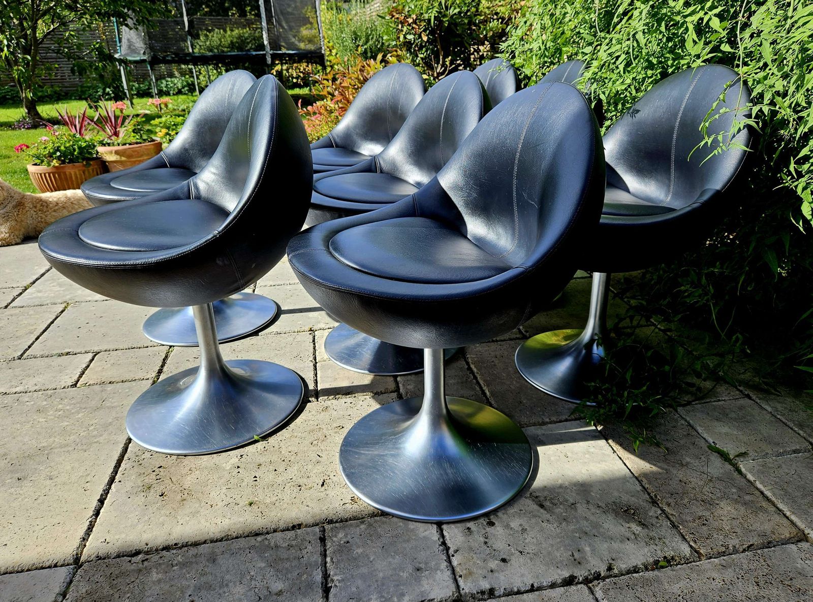 Pair Of Authentic, Labelled 'Venus' Tulip Chairs Designed By Börje Johanson photo vintage