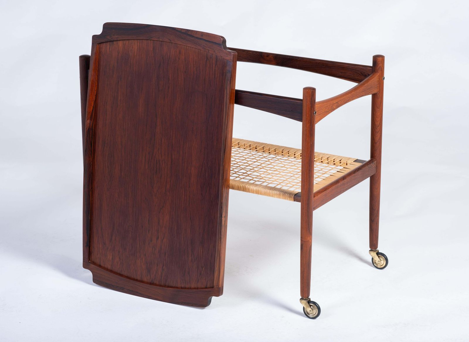 Danish Serving Trolley In Rosewood By Poul Hundevad, 1960s photo Furniture