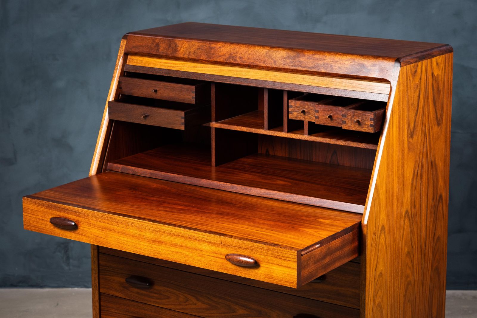 Secretaire In Palissanderhout Van Dyrlund, Denemarken, Jaren 1970 photo vintage