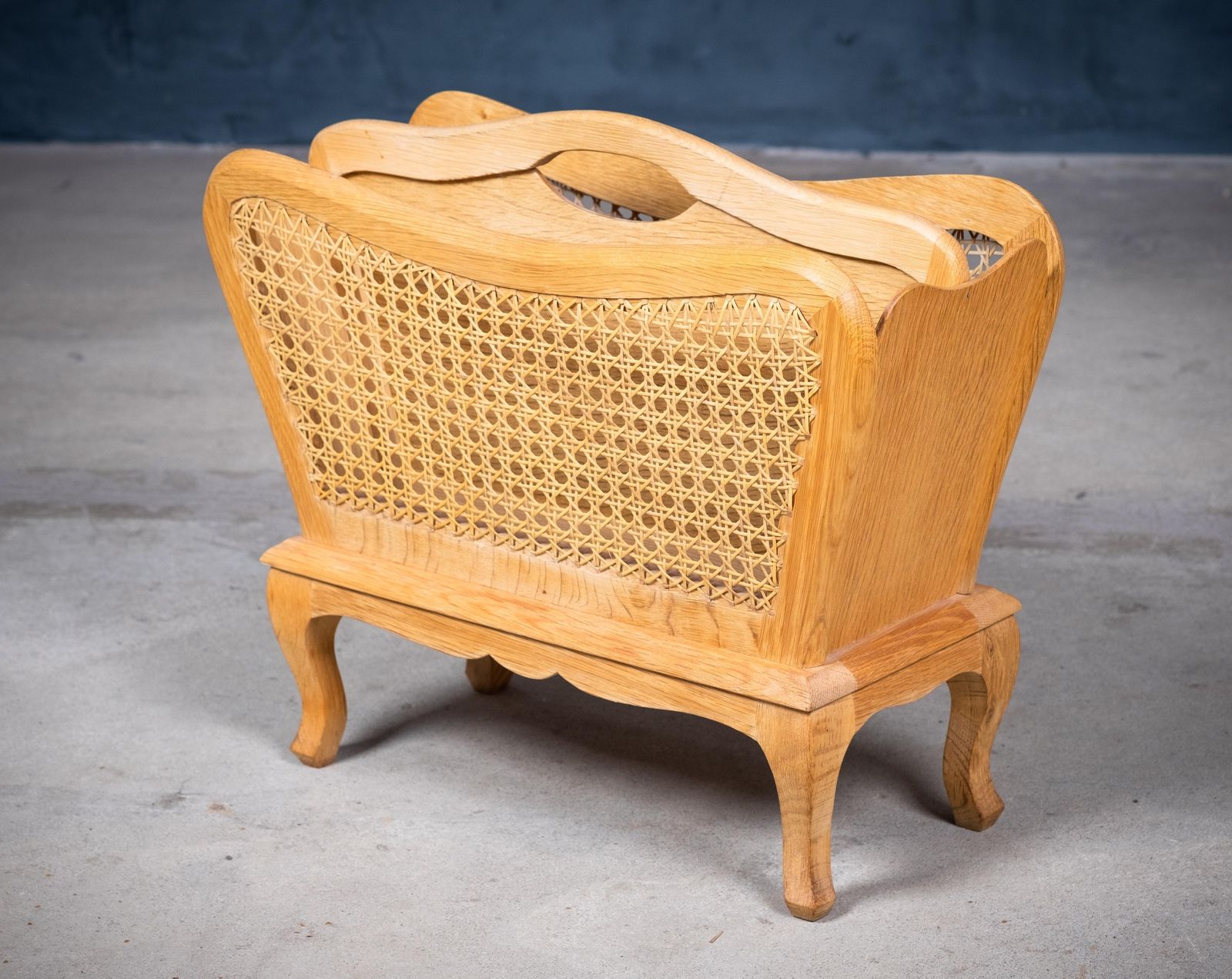 Magazine Rack In Oak And Cane, Danish Design, 1960s photo Home Decor