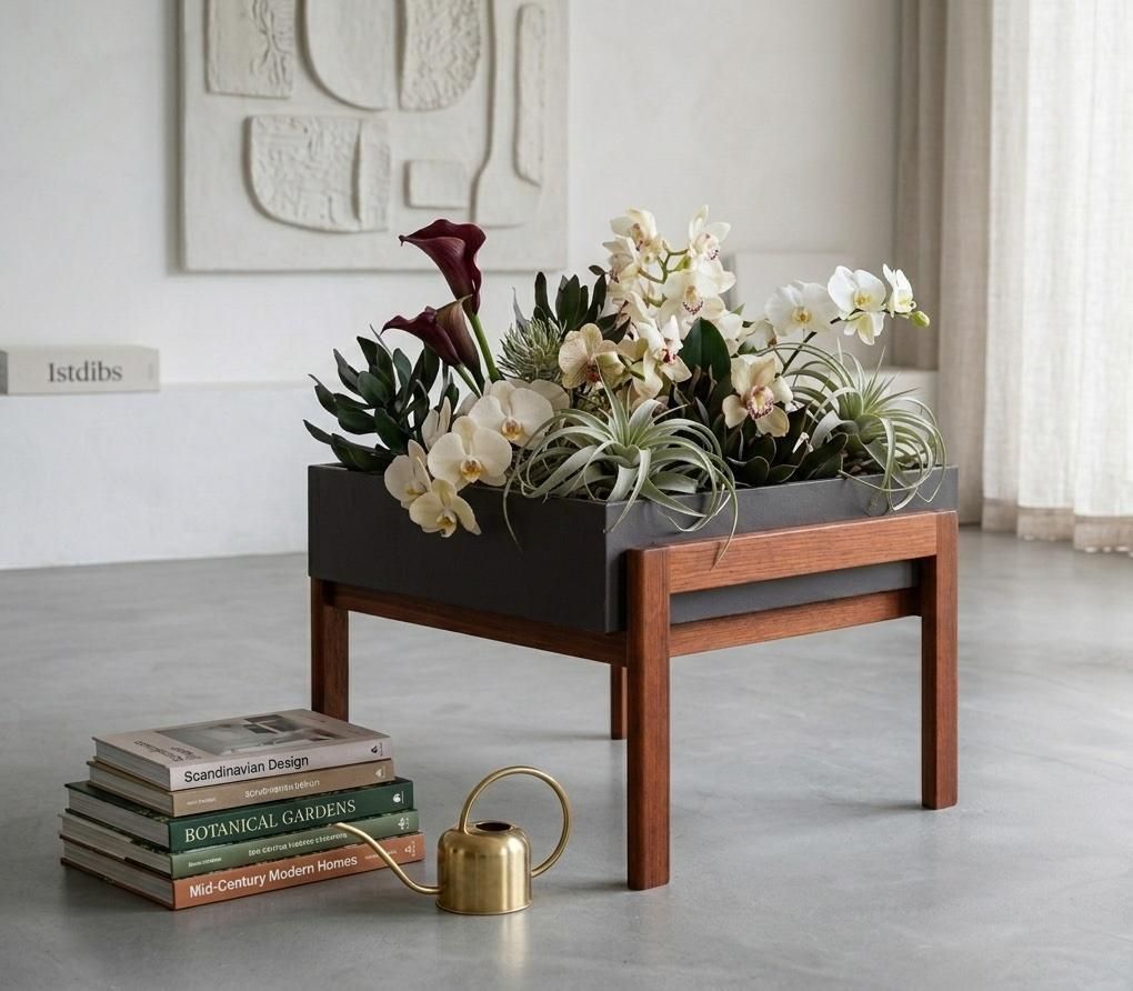 photo vinterior Mid Century Danish Rosewood Planters, 1960s, Set Of 2