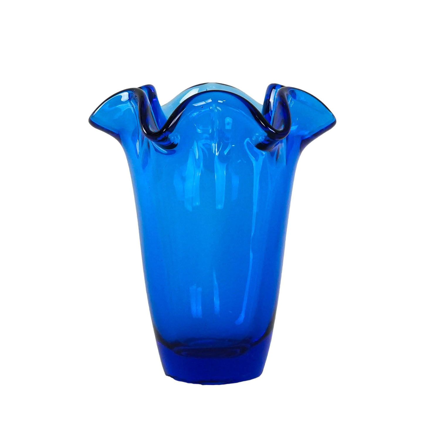 Cobalt Glass Vase, Danish Design, 1970s, Made In Denmark