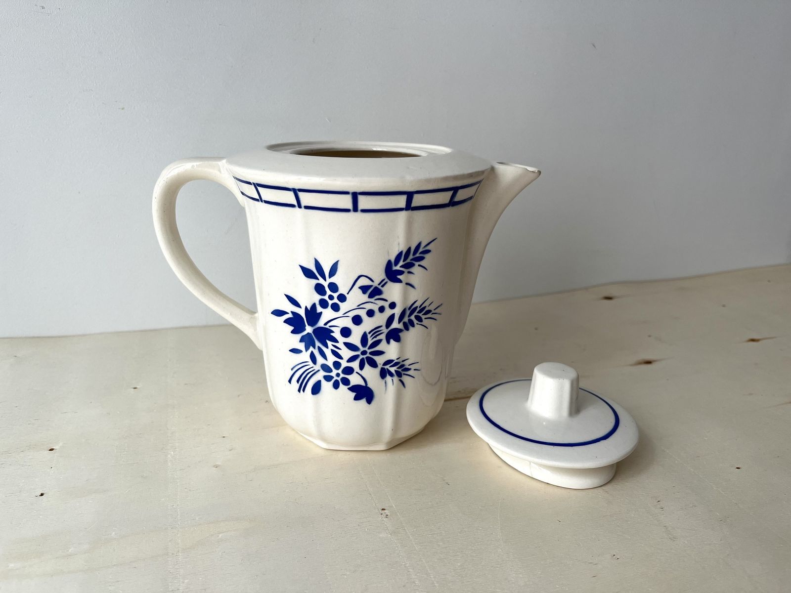 French Porcelain Teapot Badonviller Flowers 40s 50s photo for sale