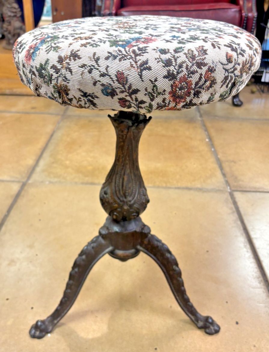 Antique Victorian Cast Iron Piano Stool photo furniture