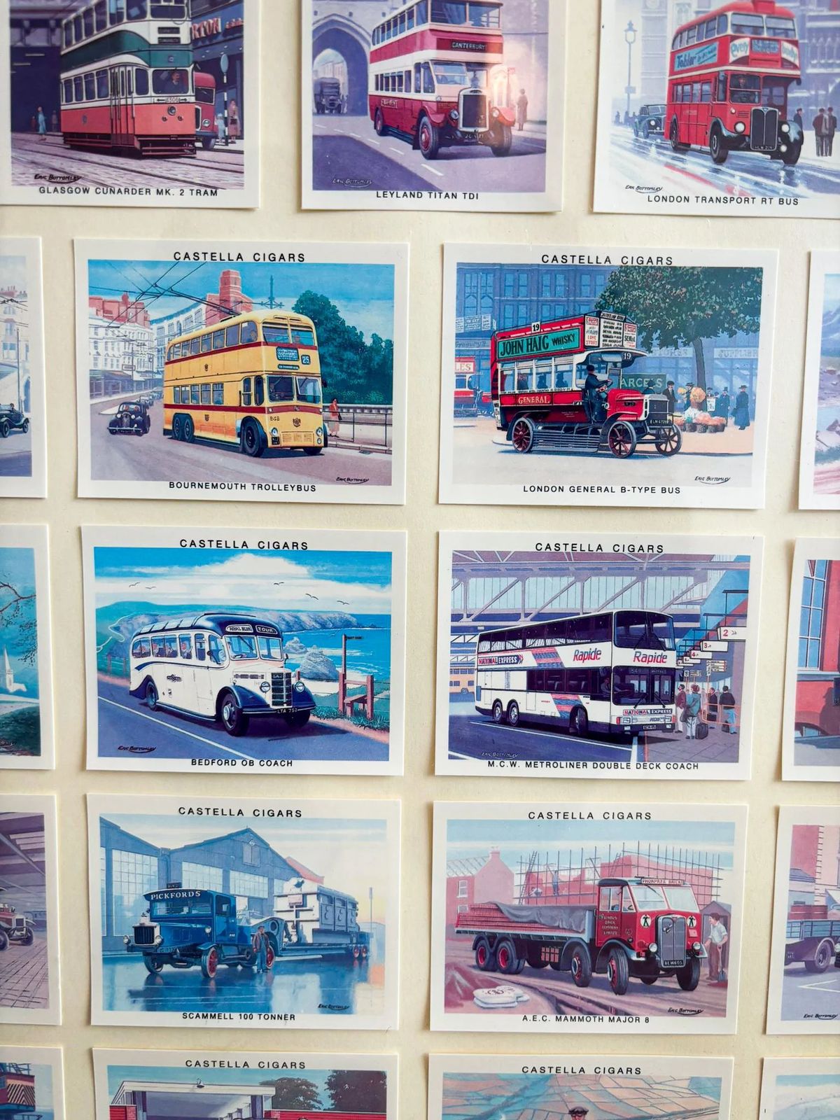 Castella “Britain’s Motoring History” Cigar Card Display, C.1930s – Framed Vintage Automobilia photo 150.0