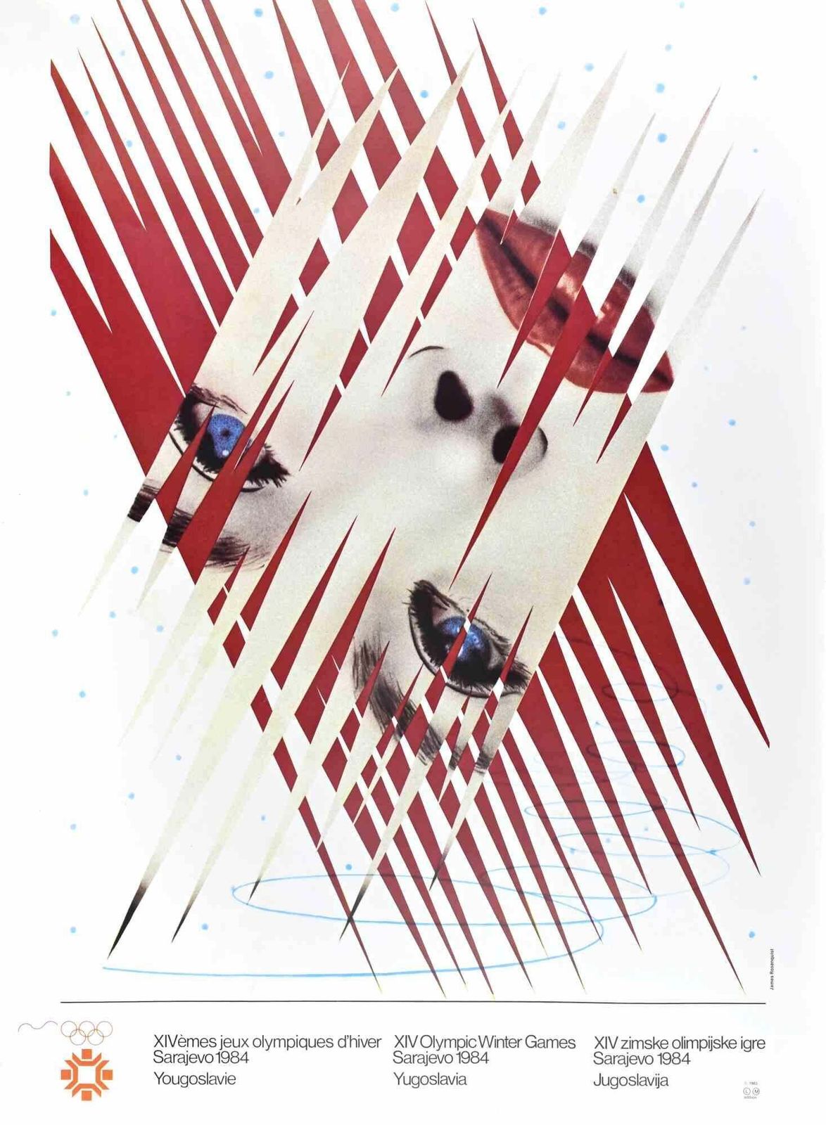 Ice Point  Vintage Poster XIV Olympic Winter Games Sarajevo   1984 1984