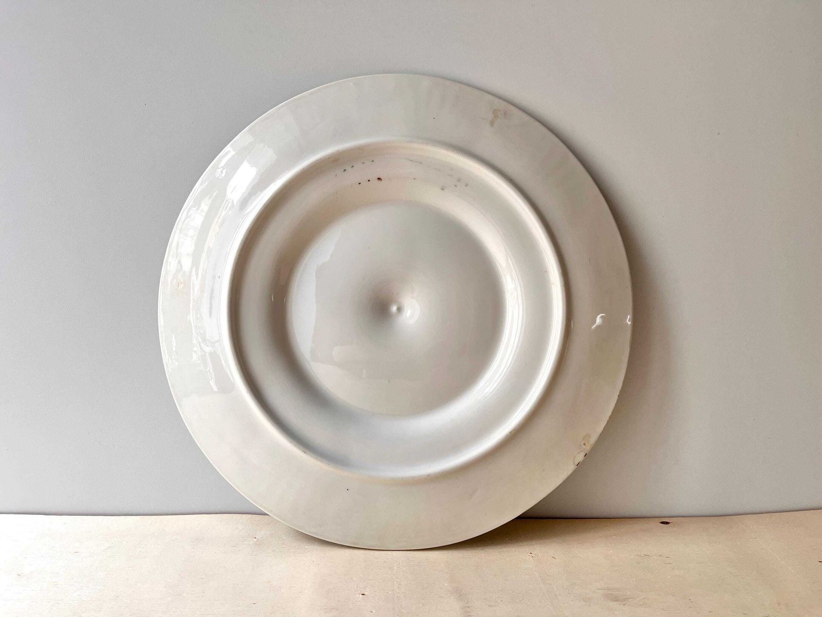 Home Decor French Oyster Dish By Longchamp France 60s, Vintage Green Majolica, Large Seafood Plate photo