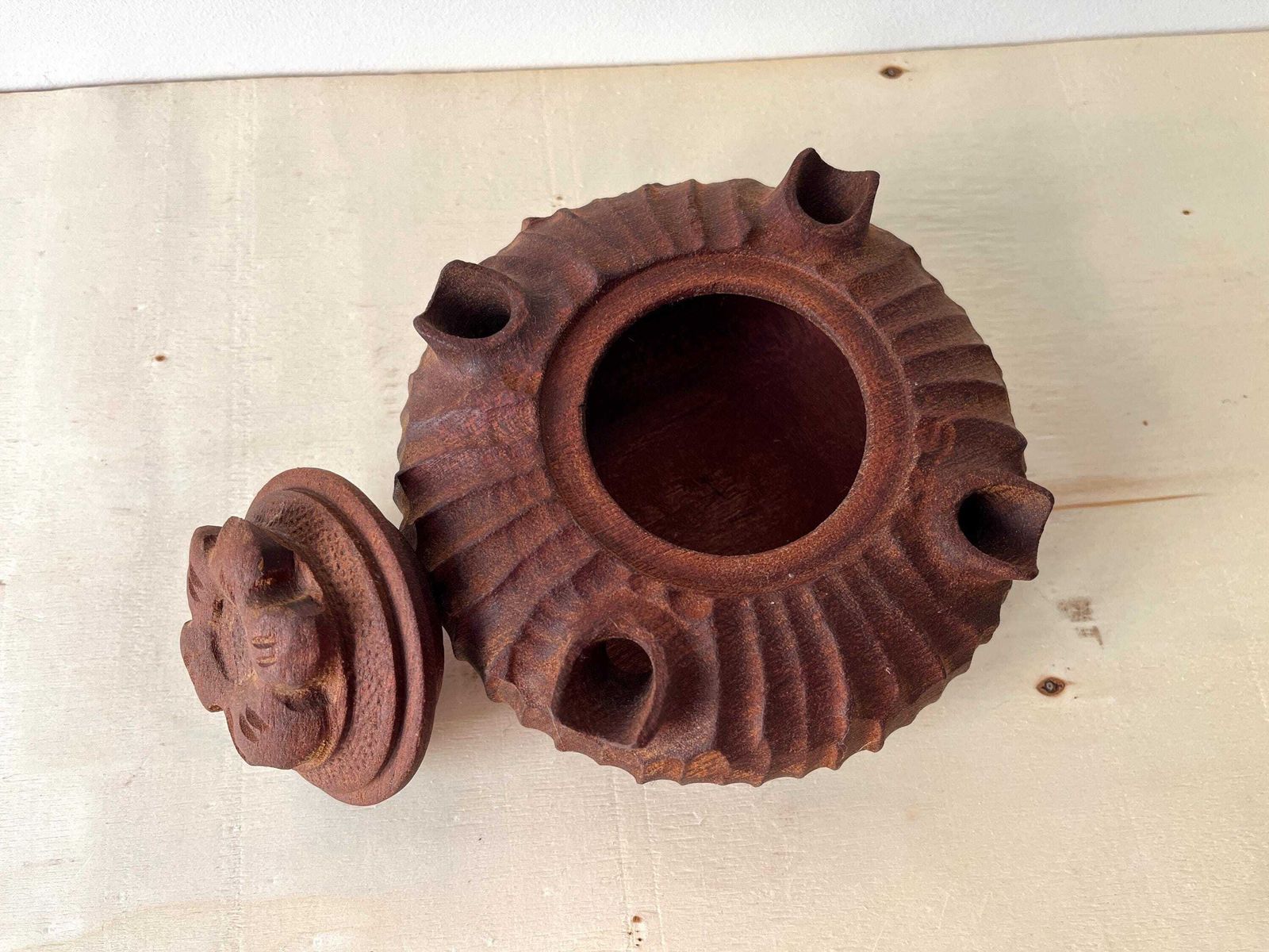 French Vintage Wooden Friendship Cup, 70’s Savoyard "Grolle", Wooden Trinket Bowl photo 63.0