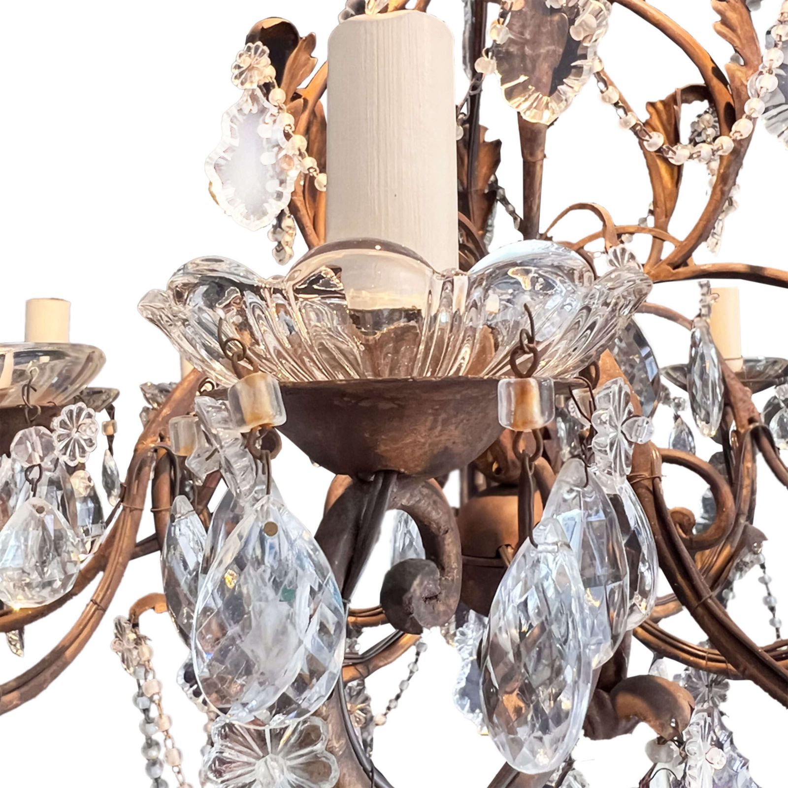 Large & Decorative French Chandelier With Twelve Arms, 1920s photo vintage