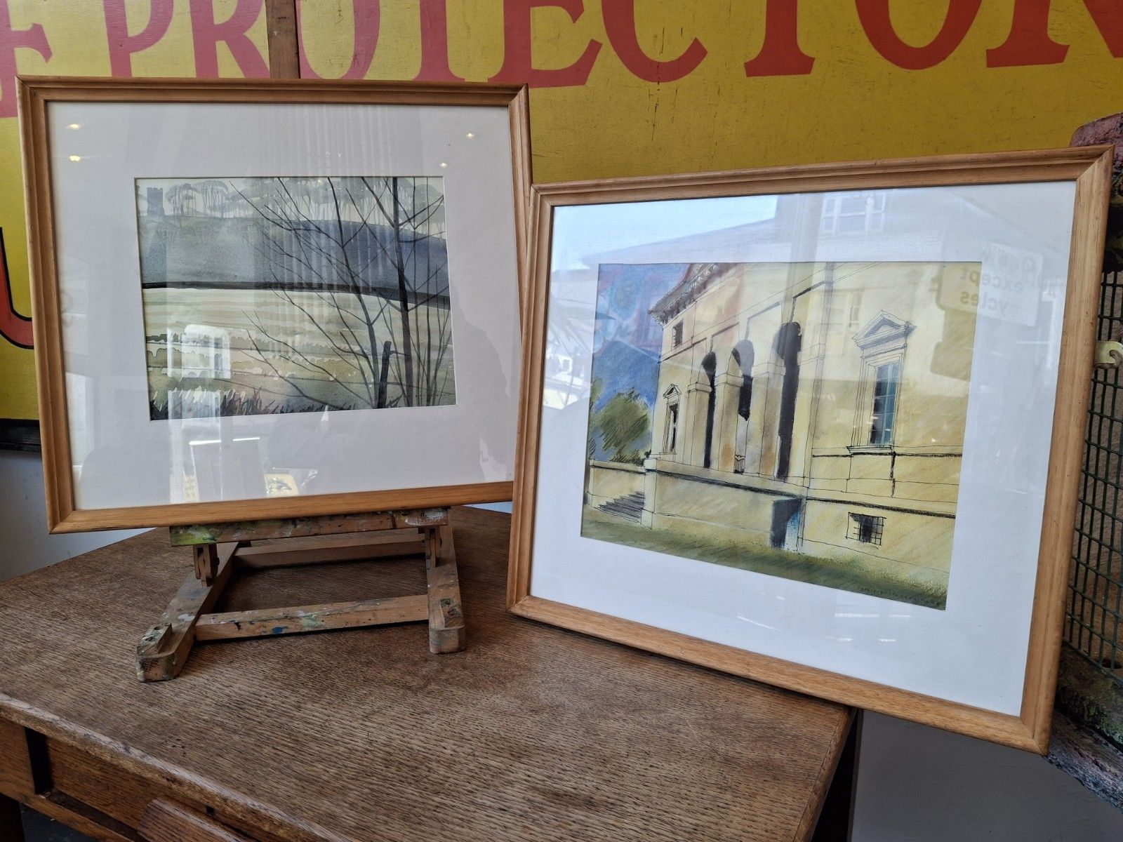 Pair Of Vintage Late 20th Century Framed Watercolours By Philip Bottomley. photo furniture