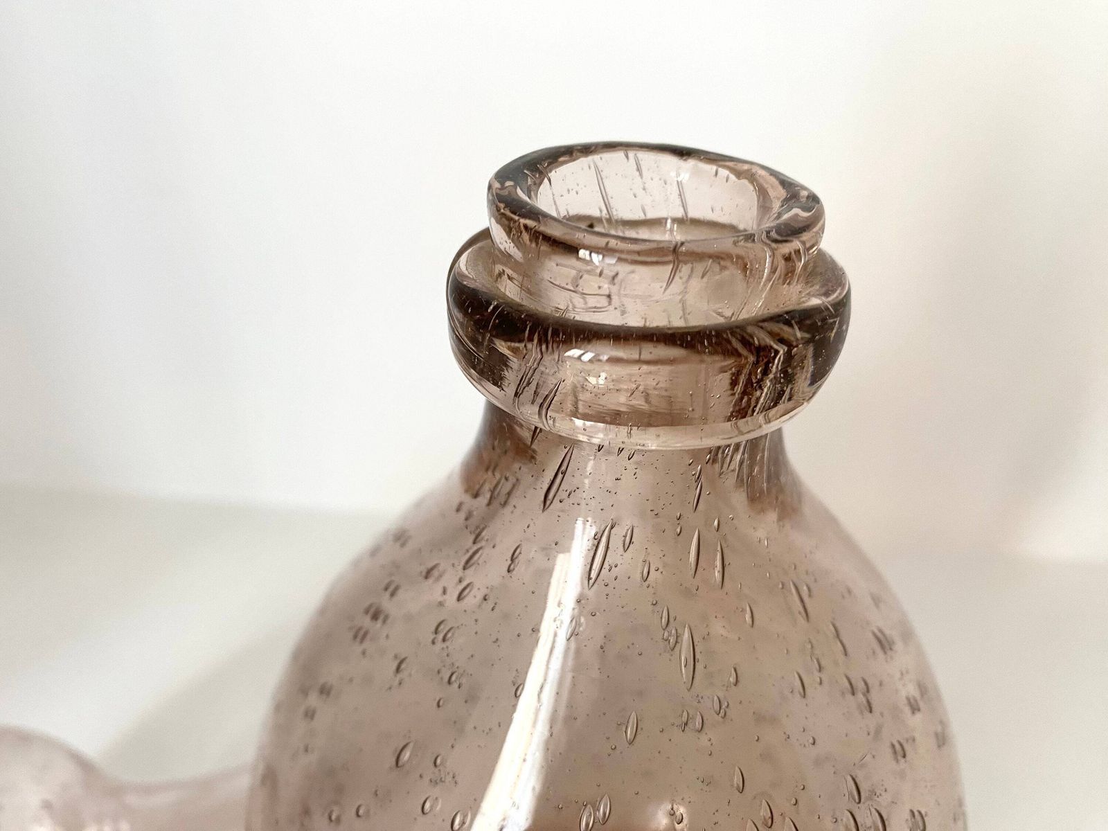 Vintage Biot Bubble Glass Jug, 60s Bottle, French Vintage Decanter photo 130.0