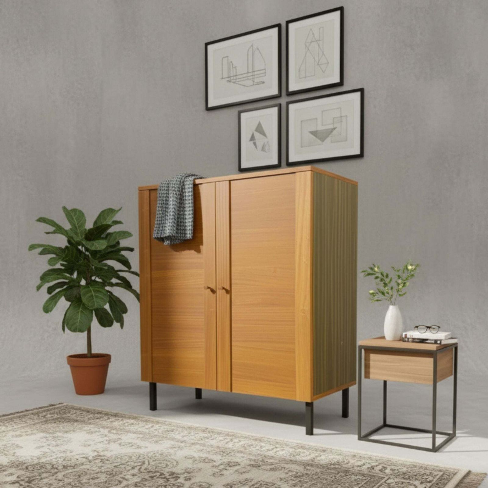 Retro Kast "Hikor" – Jaren 1970, Tsjecho Slowakije photo vinterior