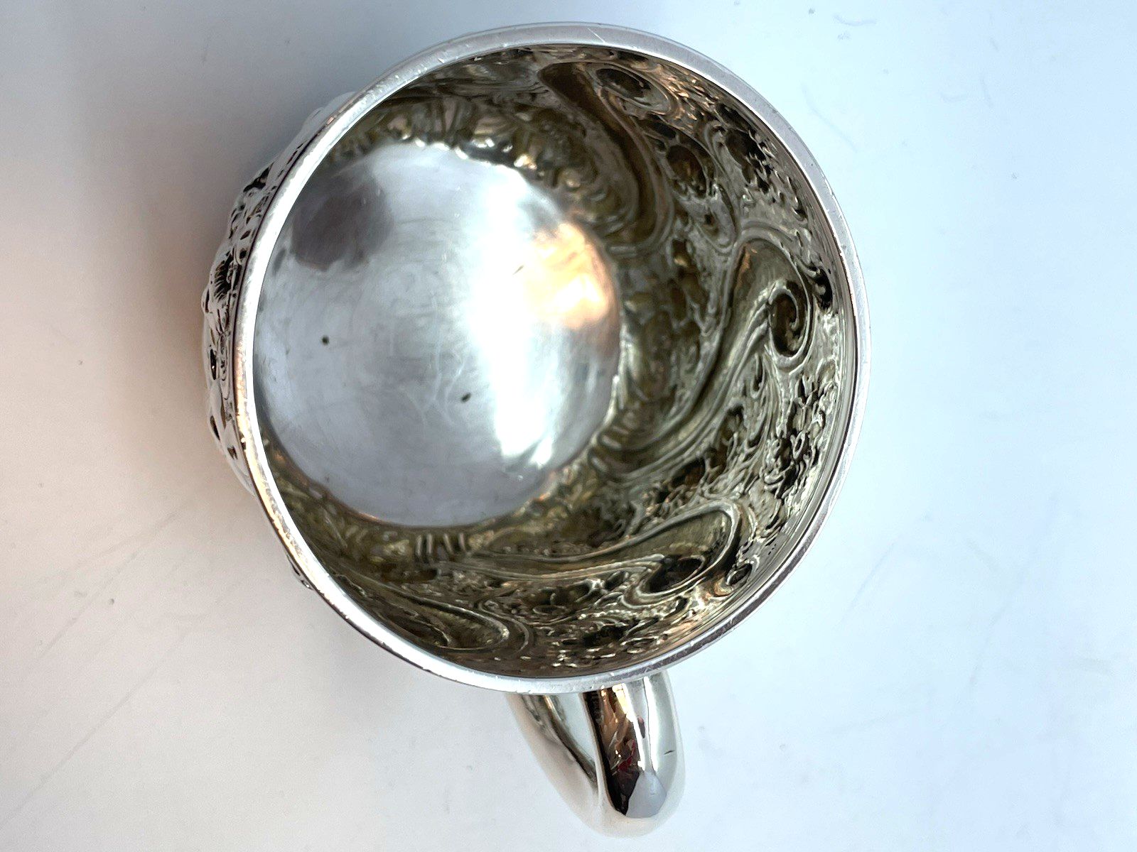 Antique Silver Christening Cup London 1894 (152g) Wakely & Wheeler photo vinterior