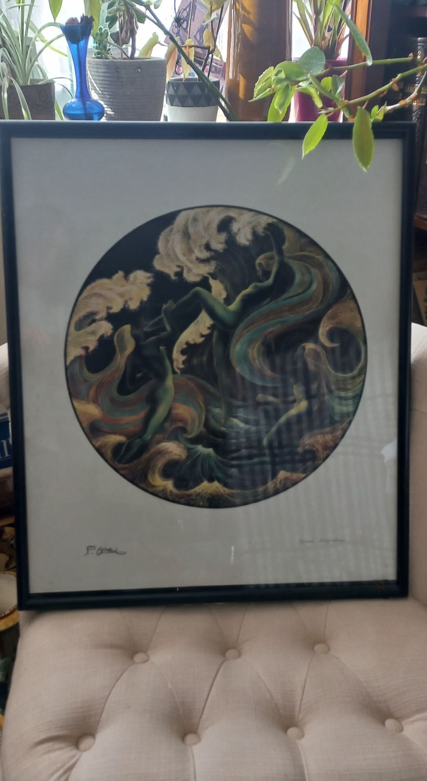Art Nouveau Silkscreen P. Opal Atelier Promotec Limited Edition Print photo furniture