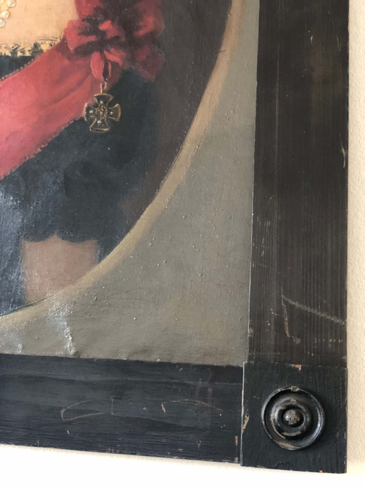Antique Biedermeier Portrait Painting Of A German Baroness, C. 1870 photo vinterior