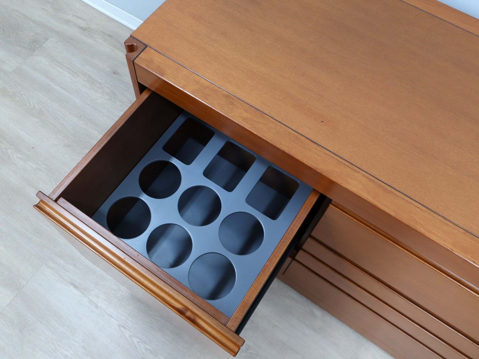 1321.0 1970s Italian Walnut Angelo Mangiarotti 4d Series Cabinet Bar photo